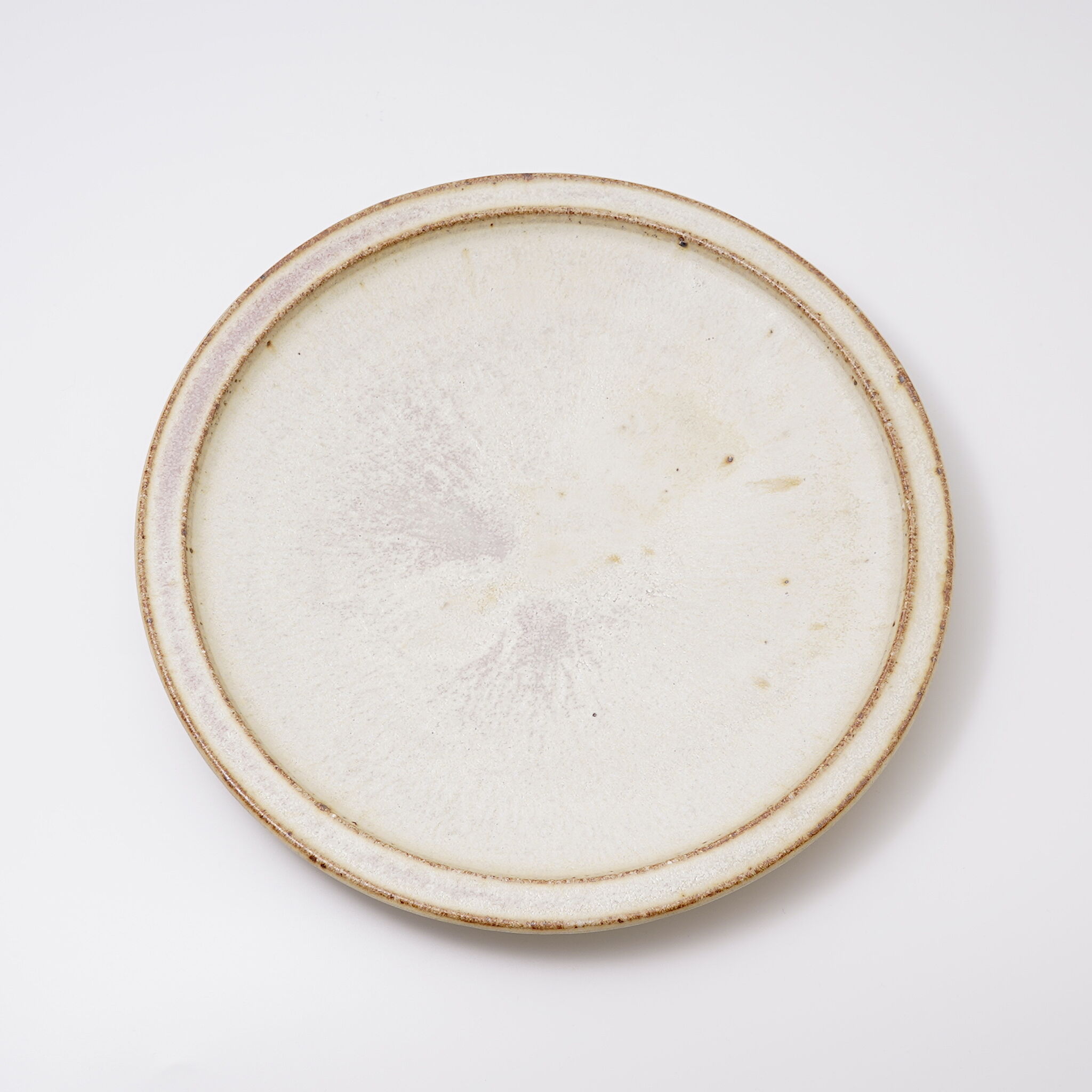 白釉8寸リム皿