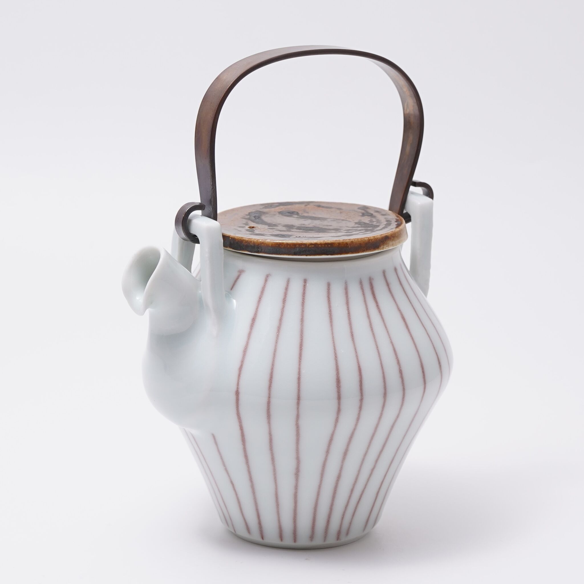 赤い線のポット(取手:銅)【販売期間〜12/26】