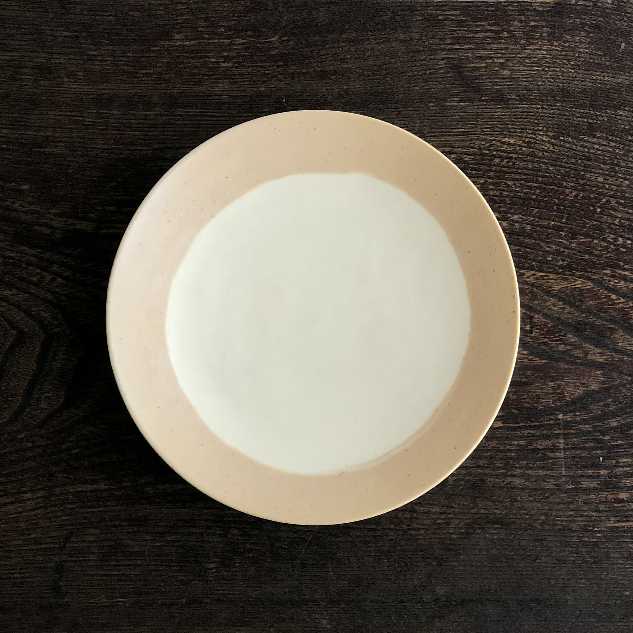 黄×白土 6寸皿