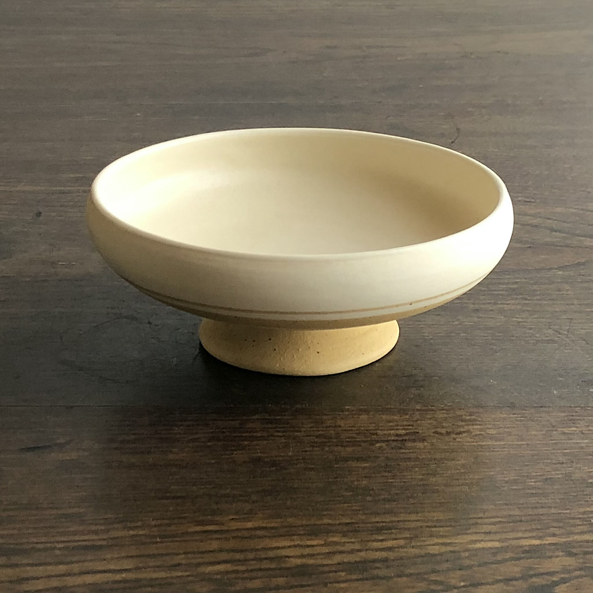白×黄土 デザート鉢