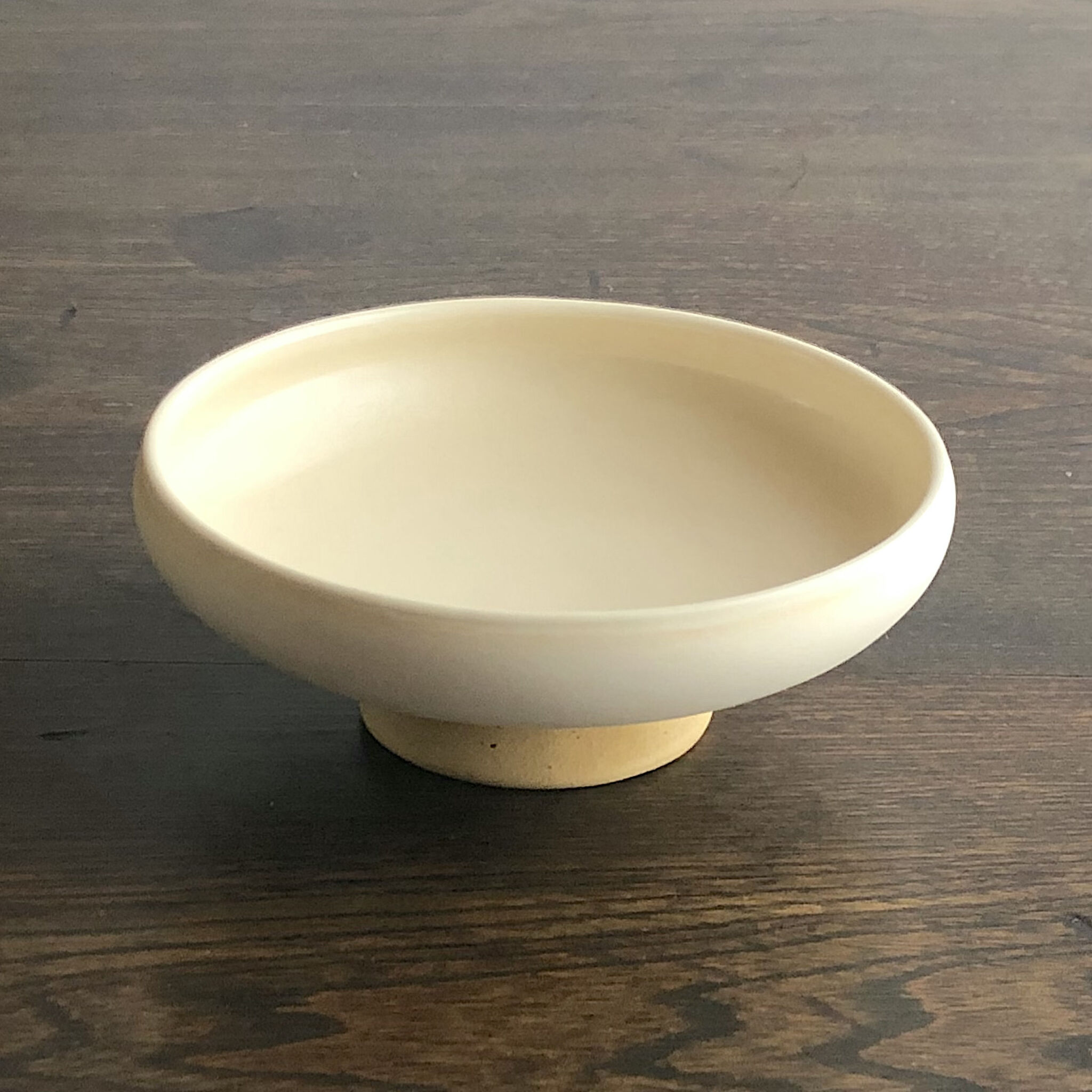 白×黄土 デザート鉢